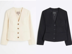 Blazer river cổ tim thanh lịch bigsize xuất xịn