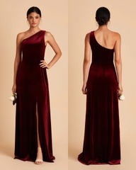 Đầm nhung lệch vai Birdy maxi xẻ tà bigsize