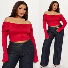 Áo bẹt vai fashion đỏ dịu xuất xịn bigsize