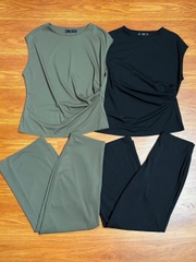 Set xoài mng nhún eo quần suông chất mát mịn xuất xịn bigsize