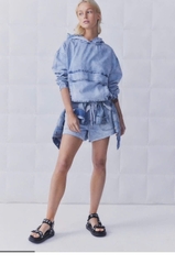 Quần short jean Dluxe lưng thun bigsize