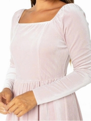 Đầm nhung bí Celeb Pink mocking bigsize xuất xịn