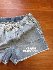 Quần short jean Dluxe lưng thun bigsize