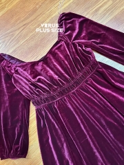 Đầm nhung Pink bigsize tone đỏ sang chảnh