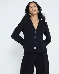 Blazer river cổ tim thanh lịch bigsize xuất xịn