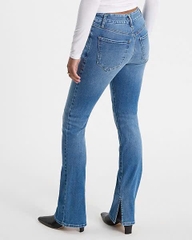 Quần Jeans exp flare xẻ gấu bigsize xuất xịn (B7)