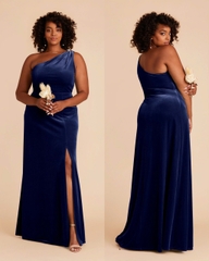 Đầm nhung lệch vai Birdy maxi xẻ tà bigsize