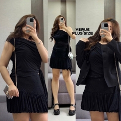 Set Primark Rita áo lệch vai mix váy bí Bigsize