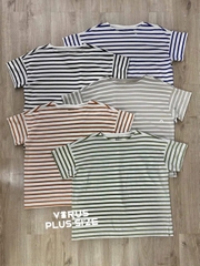 Áo thun sọc muji cotton basic bigsize