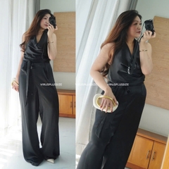 Jumsuit lụa cổ yếm RM bigsize