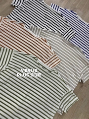 Áo thun sọc muji cotton basic bigsize