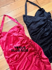 Đầm yếm nhung f21plus bigsize(5270)