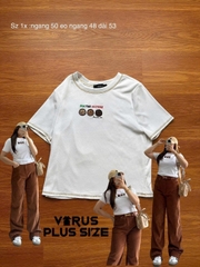 Top tee F21plus áo thun gân co giãn bigsize(4309)