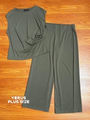 Set xoài mng nhún eo quần suông chất mát mịn xuất xịn bigsize