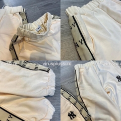 Jogger nỉ MLB sọc kem dày dặn xuất xịn bigsize