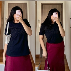 [viruSpluSSize]áo thun DKNY thun co giãn tốt lấp lánh bigSize