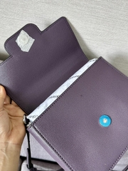Túi Xách CK Logo Bạc Gập Tím Xuất Xịn