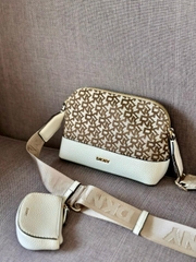 Túi Xách DKNY Hình Hộp Monogram Nâu Xuất Xịn
