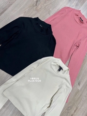 Áo thun gân cổ lọ f21 bigsize