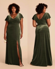 Đầm nhung cổ V Birdy xuất xịn maxi bigsize