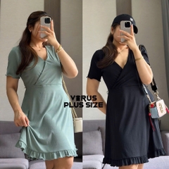 Đầm thun So đắp chéo vạt bèo bigsize