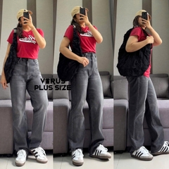Quần jeans Carly ống đứng đen wax xuất xịn bigsiZe(carlyqj)