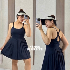 Đầm dây xếp ly Zella bigsize có lót quần