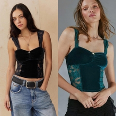 Áo dây crop nhung kimchiblu xuất xịn