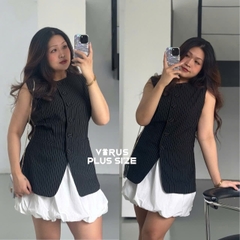 Áo gile Cato sọc vải tây dày mịn bigsize