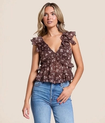 Áo cổ V tri xi cột lưng voan bigsize