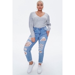 [viruSpluSSize]Áo len f21 pluS bigSize hồng/xám tiêu