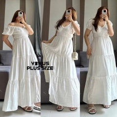 Đầm Maxi f21plus cột lưng xuất xịn bigsize(3190)