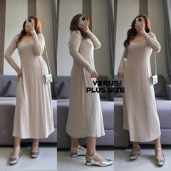 Sale outlet - Đầm mng thun gân midi bigsize
