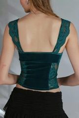 Áo dây crop nhung kimchiblu xuất xịn