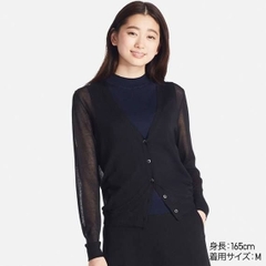 Cardigan uni thun lưới thoáng mát xuất xịn