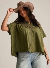 Áo linen Festi form rộng bigsize xuất xịn