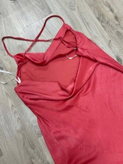Đầm dây lụa apricot chéo lưng bigsize