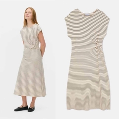 Đầm Midi Primark nhún eo kem sọc xuất xịn