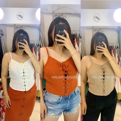 [viruSpluSSize]Áo dây len gân Lace up F21 & f21 pluS bigSize