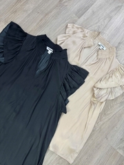 Áo preview lụa cổ chun tay bèo xinh bigsize xuất xịn