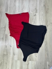 Bodysuit Fashion lệch vai nhún eo bigsize xuất xịn