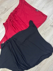 Bodysuit Fashion lệch vai nhún eo bigsize xuất xịn