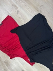 Bodysuit Fashion lệch vai nhún eo bigsize xuất xịn