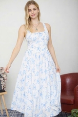 Đầm dây Blu Pep maxi nền hoa xinh vibe summer bigsize