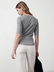 Áo thun tay lửng Banana thun gân co giãn bigsize