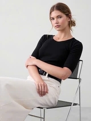 Áo thun tay lửng Banana thun gân co giãn bigsize