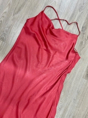 Đầm dây lụa apricot chéo lưng bigsize