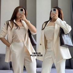 Set Tây River Blazer Mix Quần Loe Bigsize