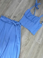 Set 2d Sienna áo crop quần suông bigsize