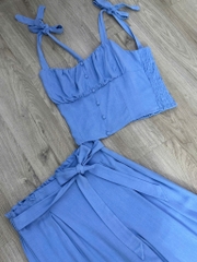 Set 2d Sienna áo crop quần suông bigsize